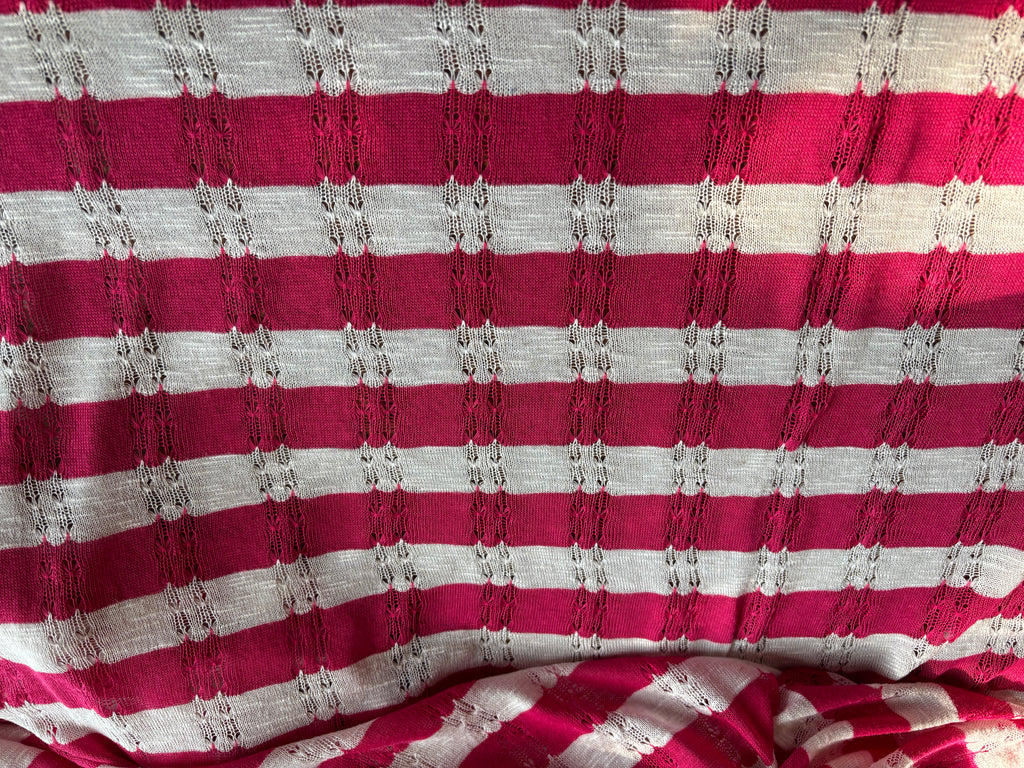 RED AND WHITE STIPES SWEATER KNIT