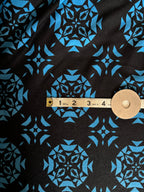 BLACK AND BLUE INTERLOCK KNIT