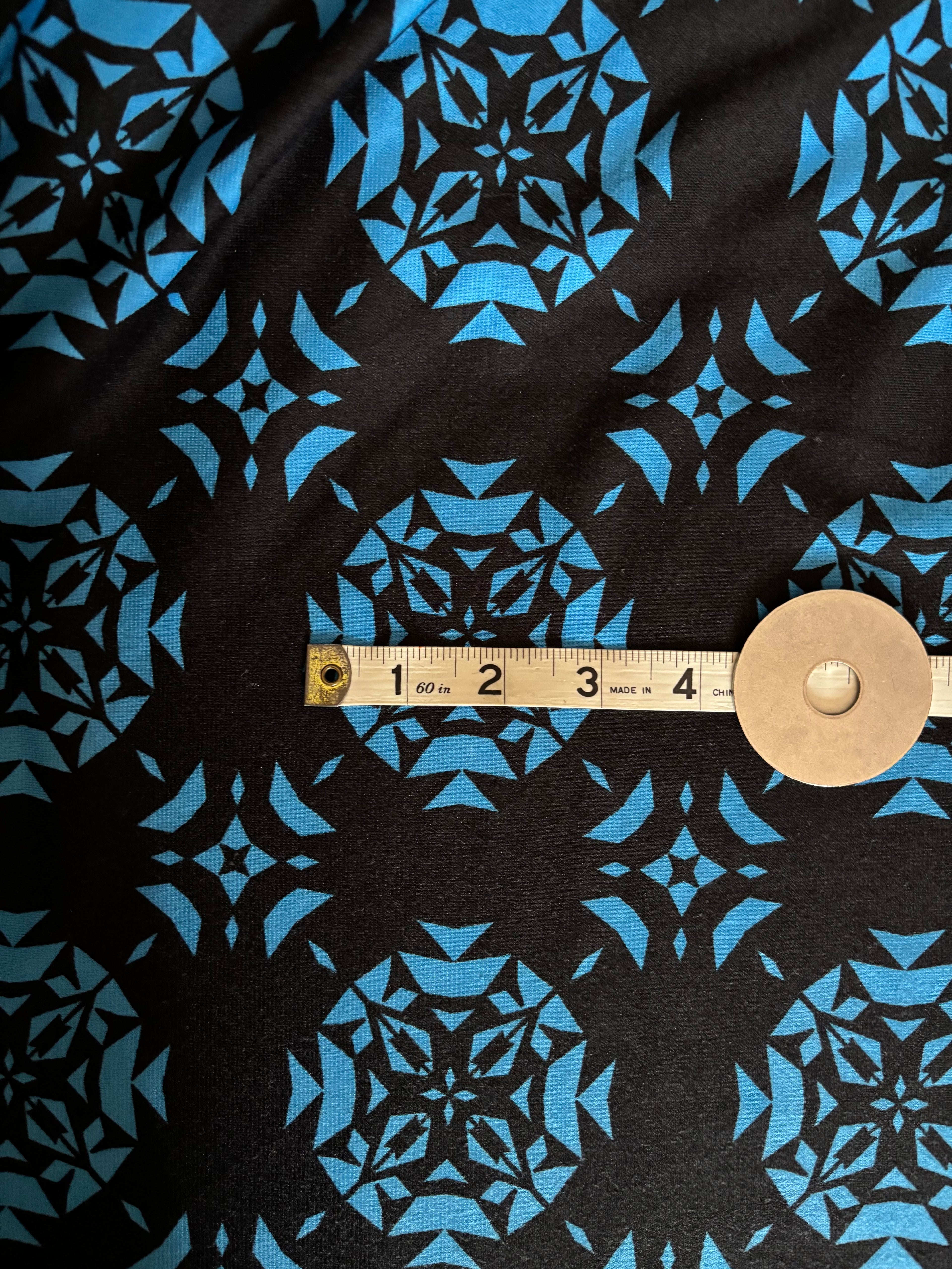 BLACK AND BLUE INTERLOCK KNIT