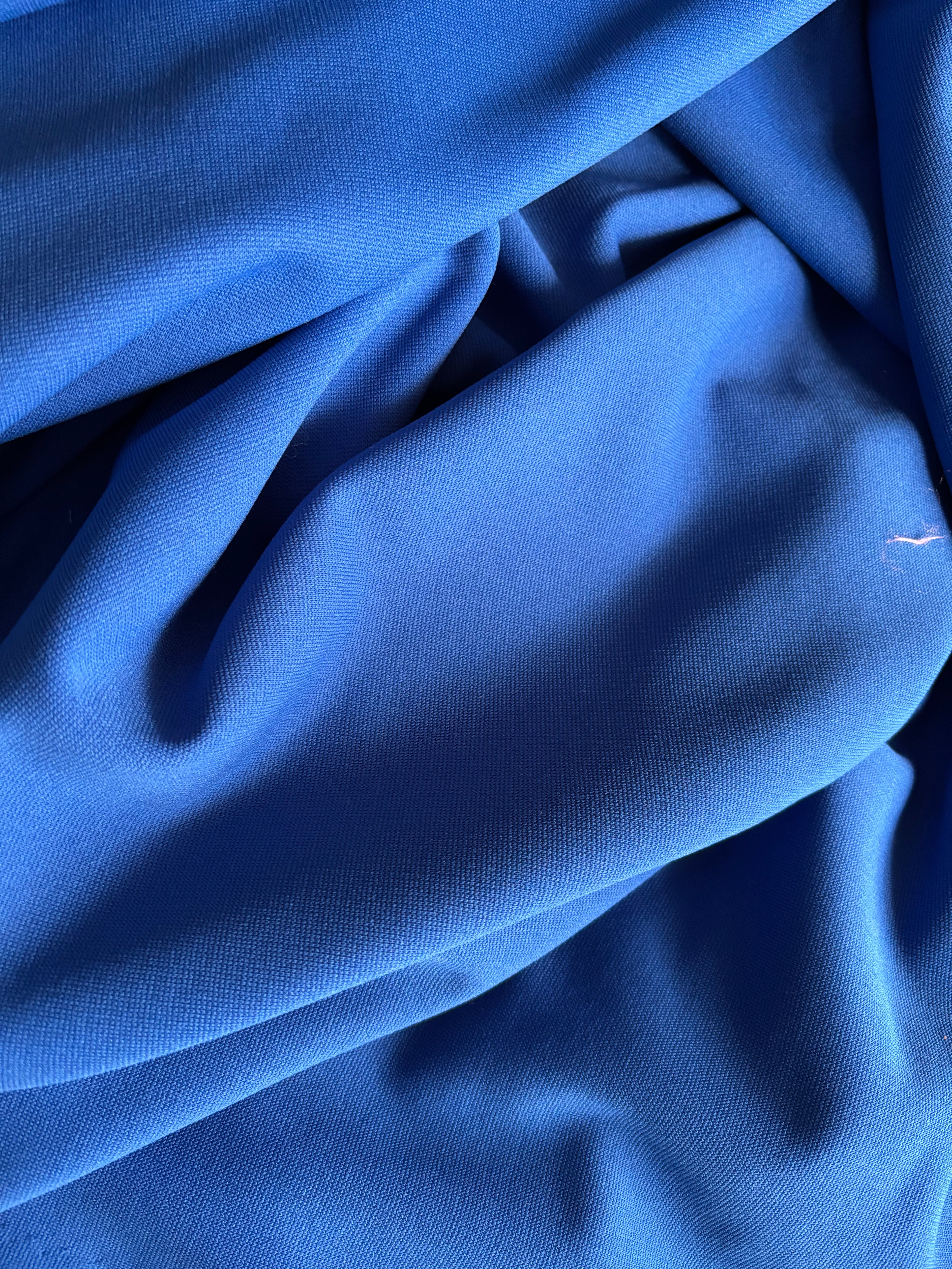 VINTAGE ROYAL BLUE  DOUBLE KNIT