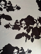 BLACK FLORALS ON WHITE TRICOT KNIT