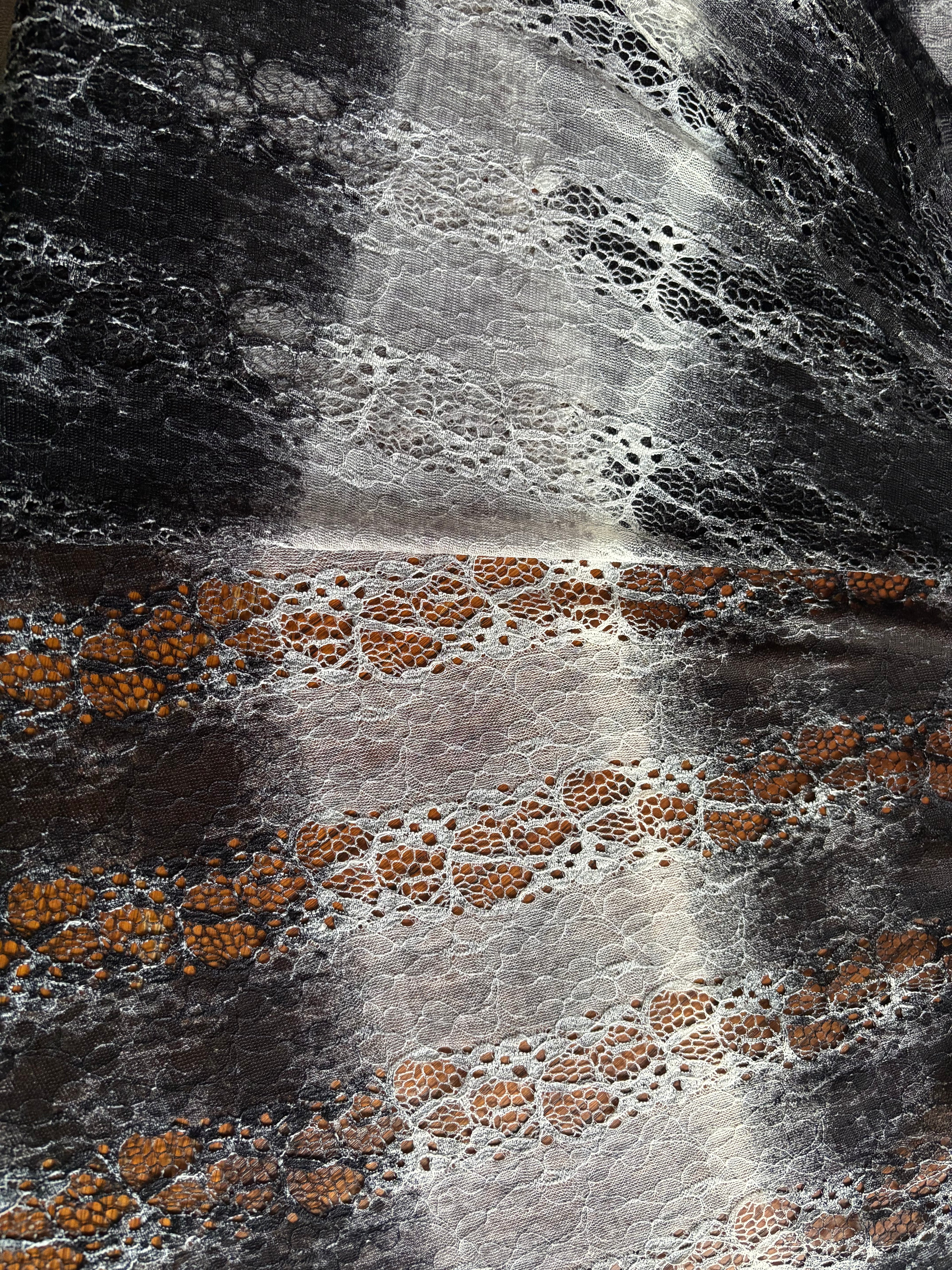 LARGE STRIPPED SUPER SOFT LACE KNIT