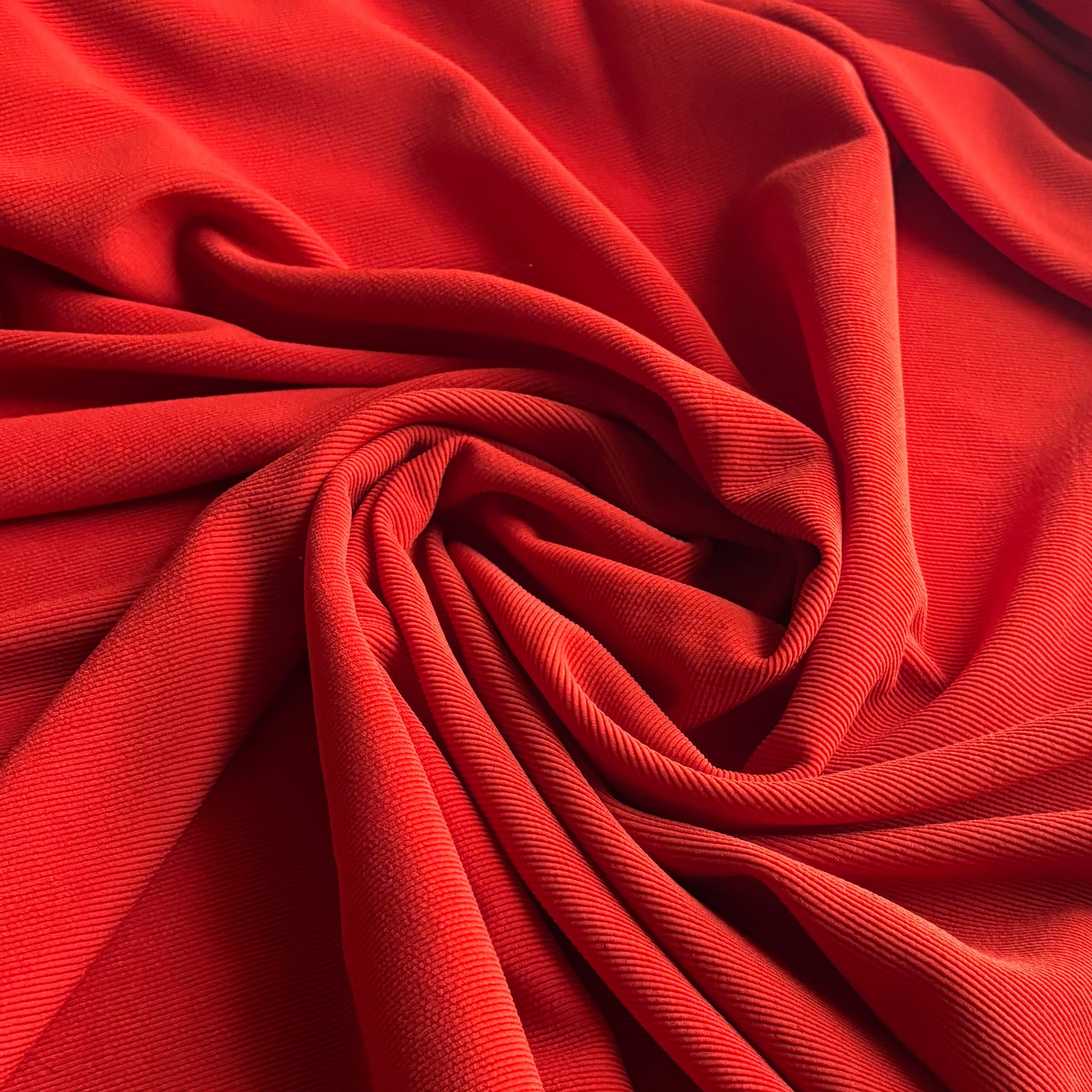 VINTAGE SOLID BURNT ORANGE RIBBED DOUBLE KNIT