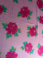 SHADES OF PINK, GREEN AND TEAL FLOWERS