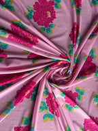 SHADES OF PINK, GREEN AND TEAL FLOWERS