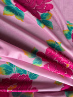 SHADES OF PINK, GREEN AND TEAL FLOWERS