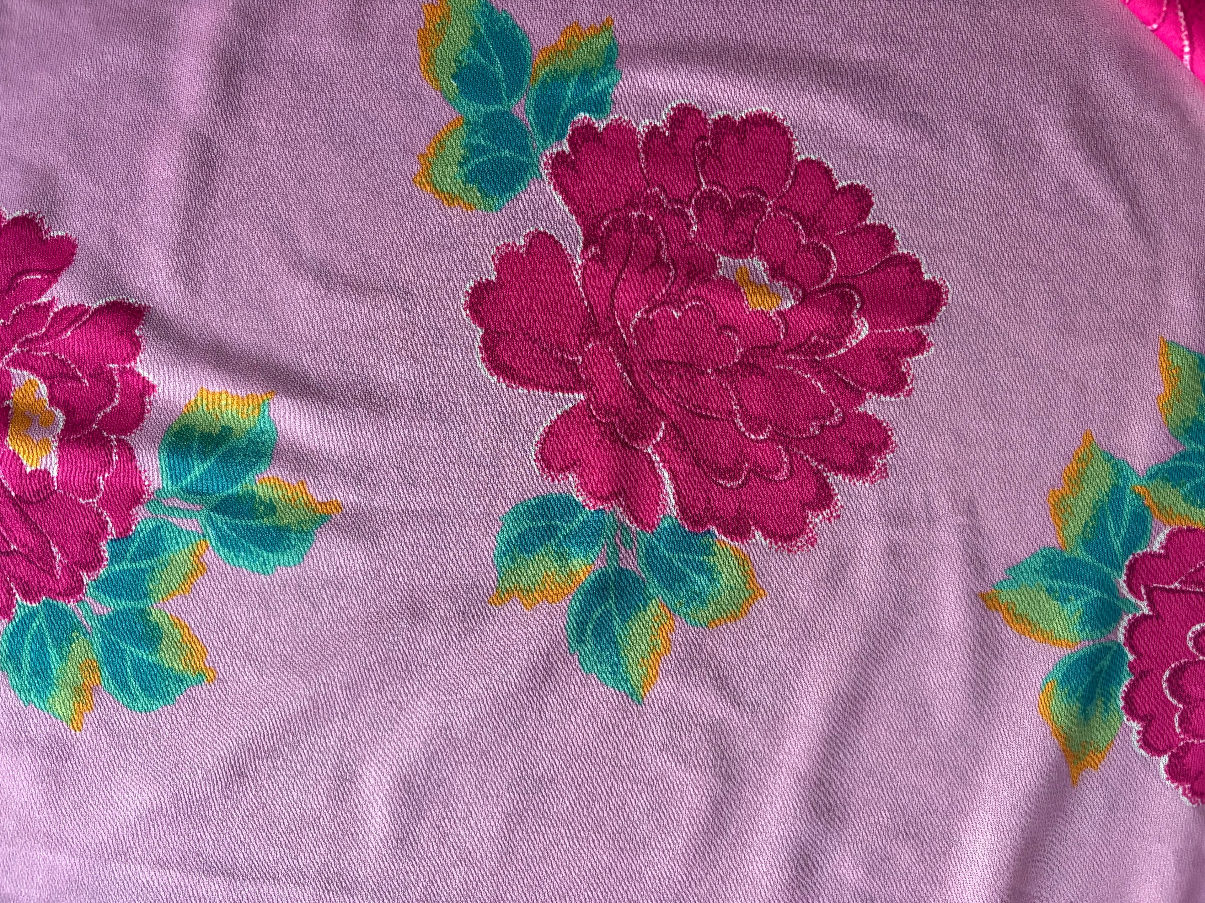 SHADES OF PINK, GREEN AND TEAL FLOWERS