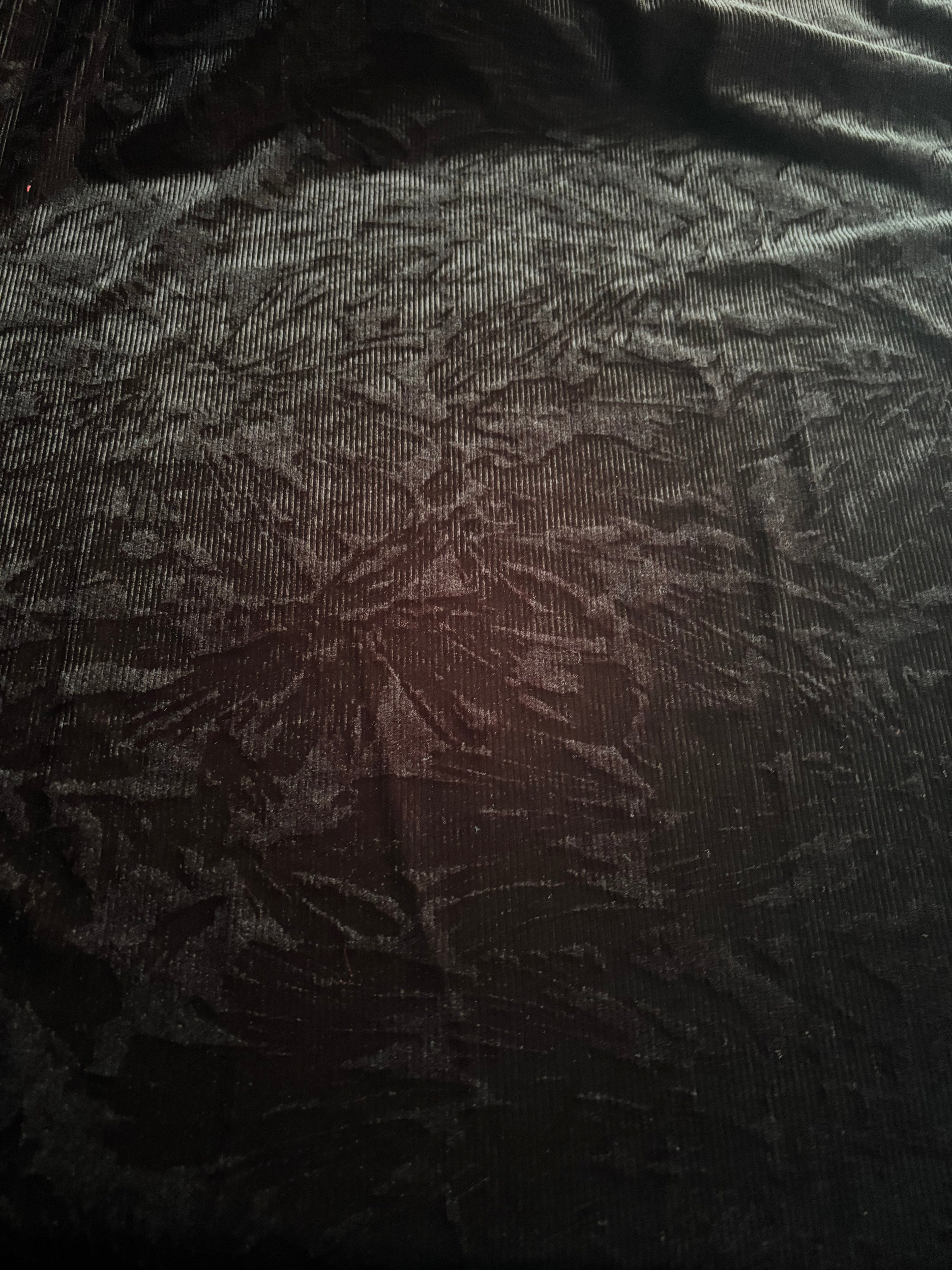 BLACK RIBBED BURNOUT VELVET STRETCH