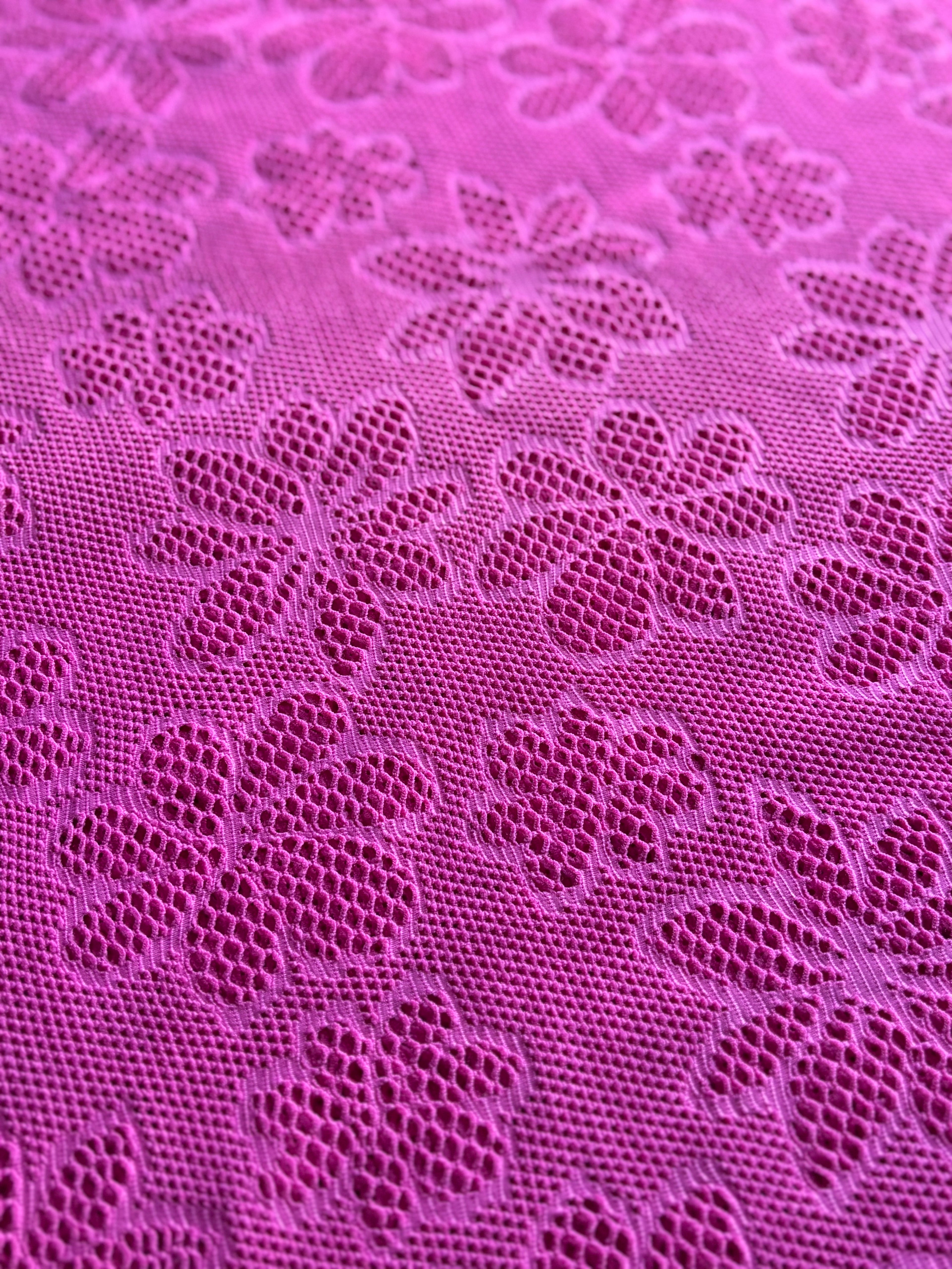 DARK PINK FLORAL LACE KNIT