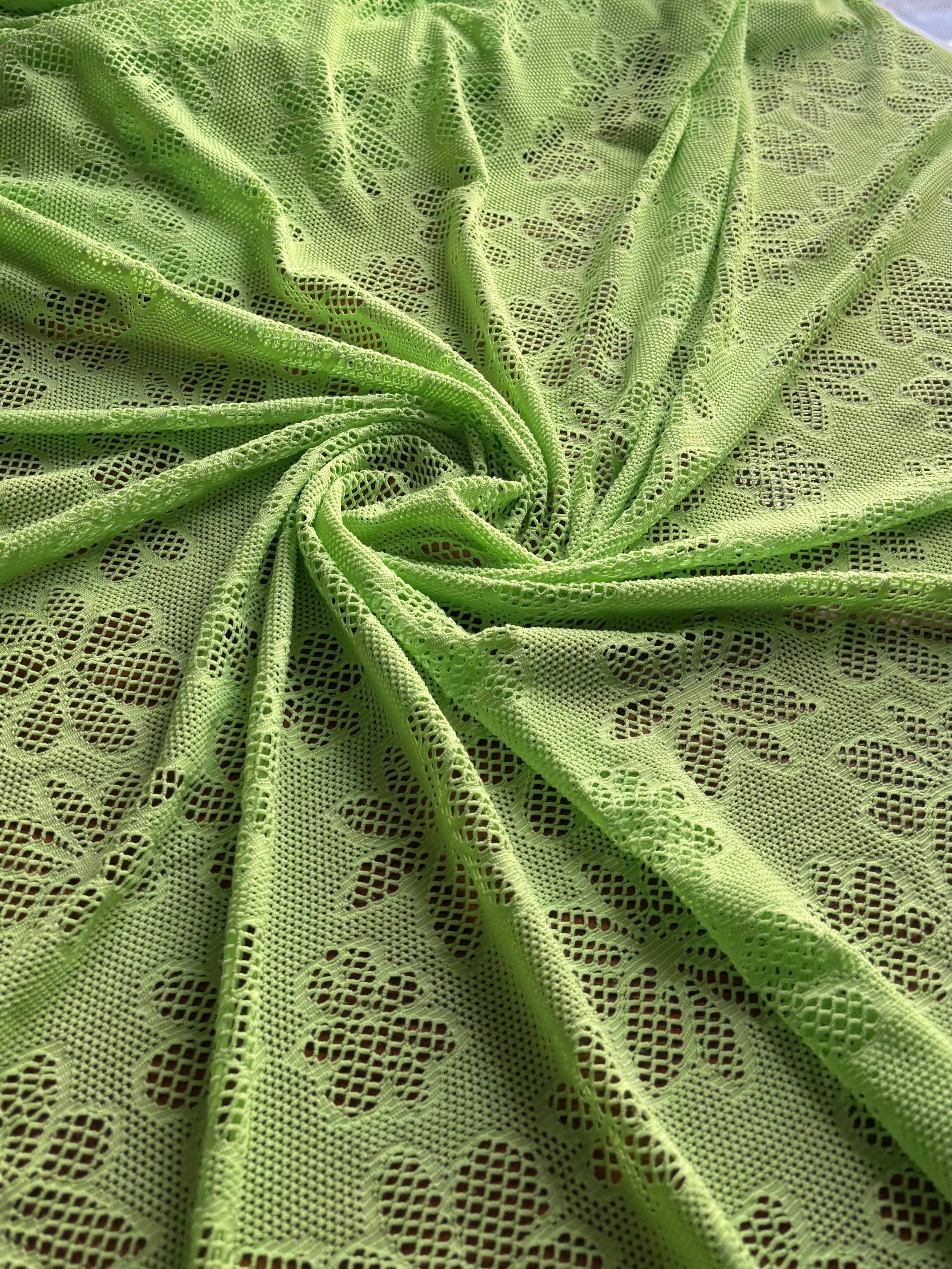 LIME GREEN SOFT STRETCHY LACE