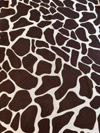 BROWN AND CREME COW PRINT CHIFFON