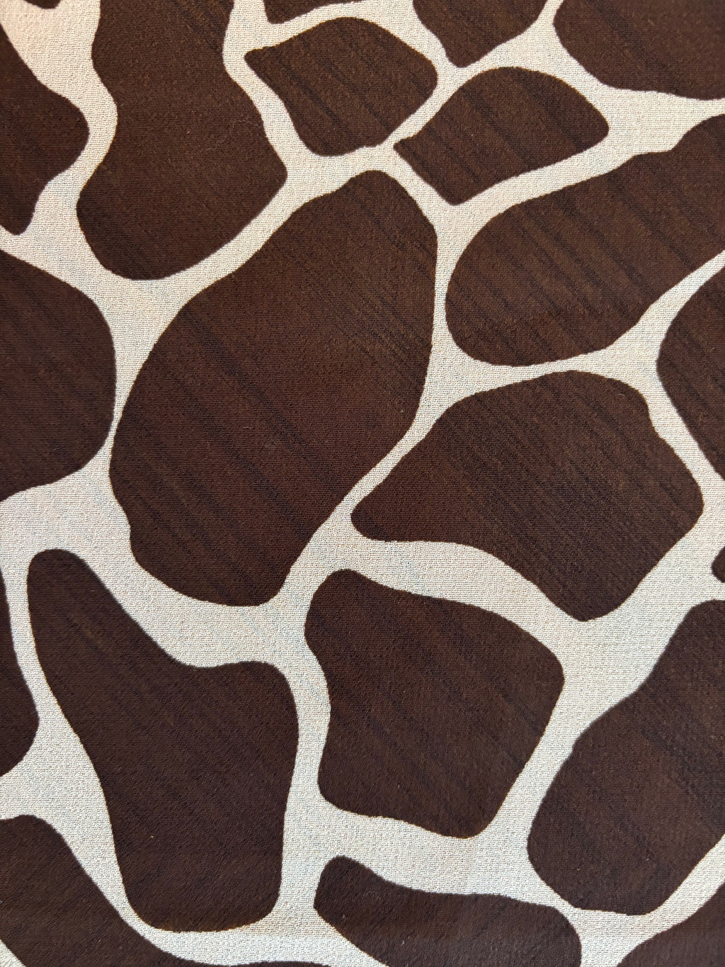 BROWN AND CREME COW PRINT CHIFFON