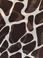 BROWN AND CREME COW PRINT CHIFFON