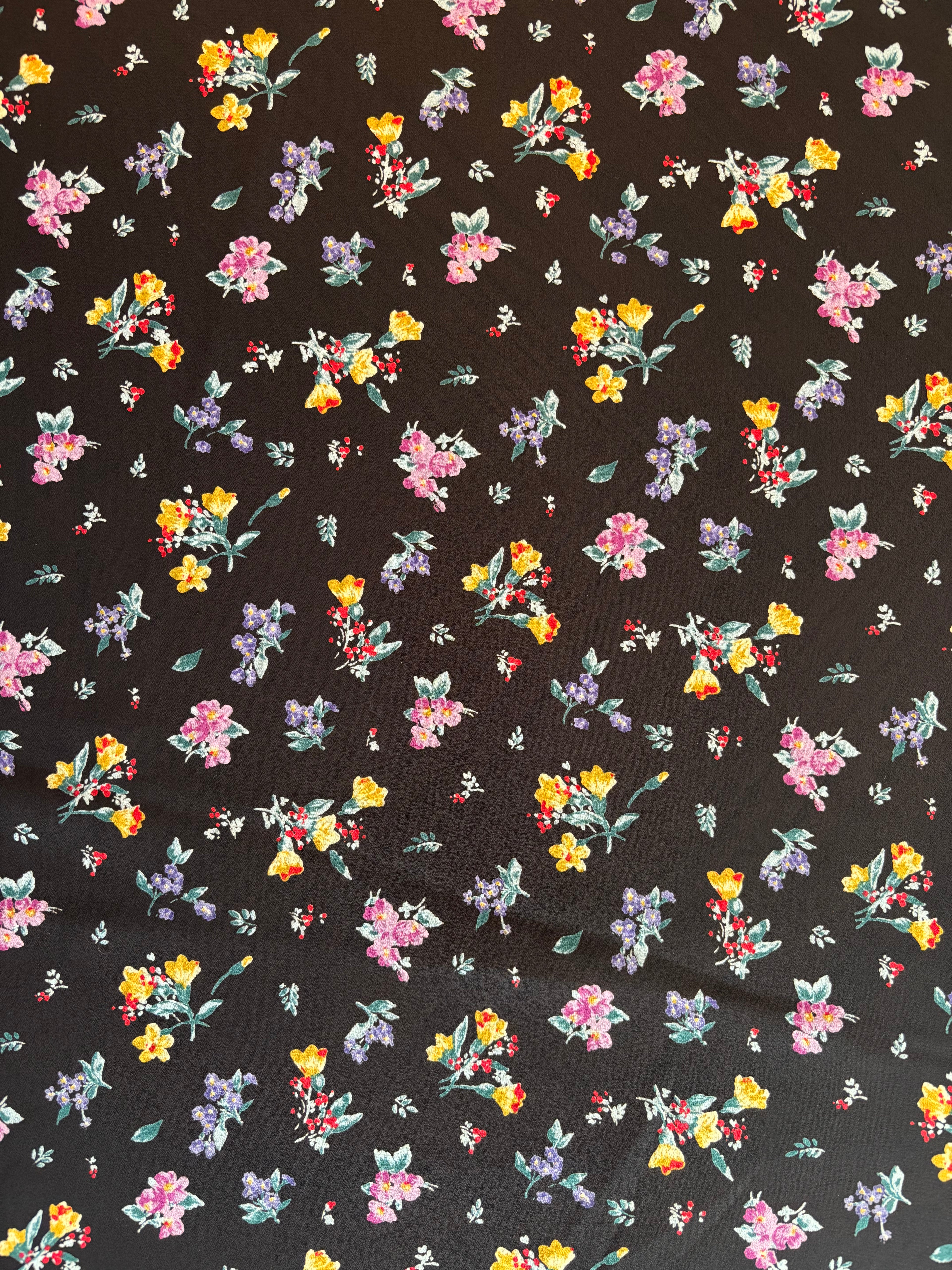 VINTAGE MULTI COLORED FLORAL GEORGETTE