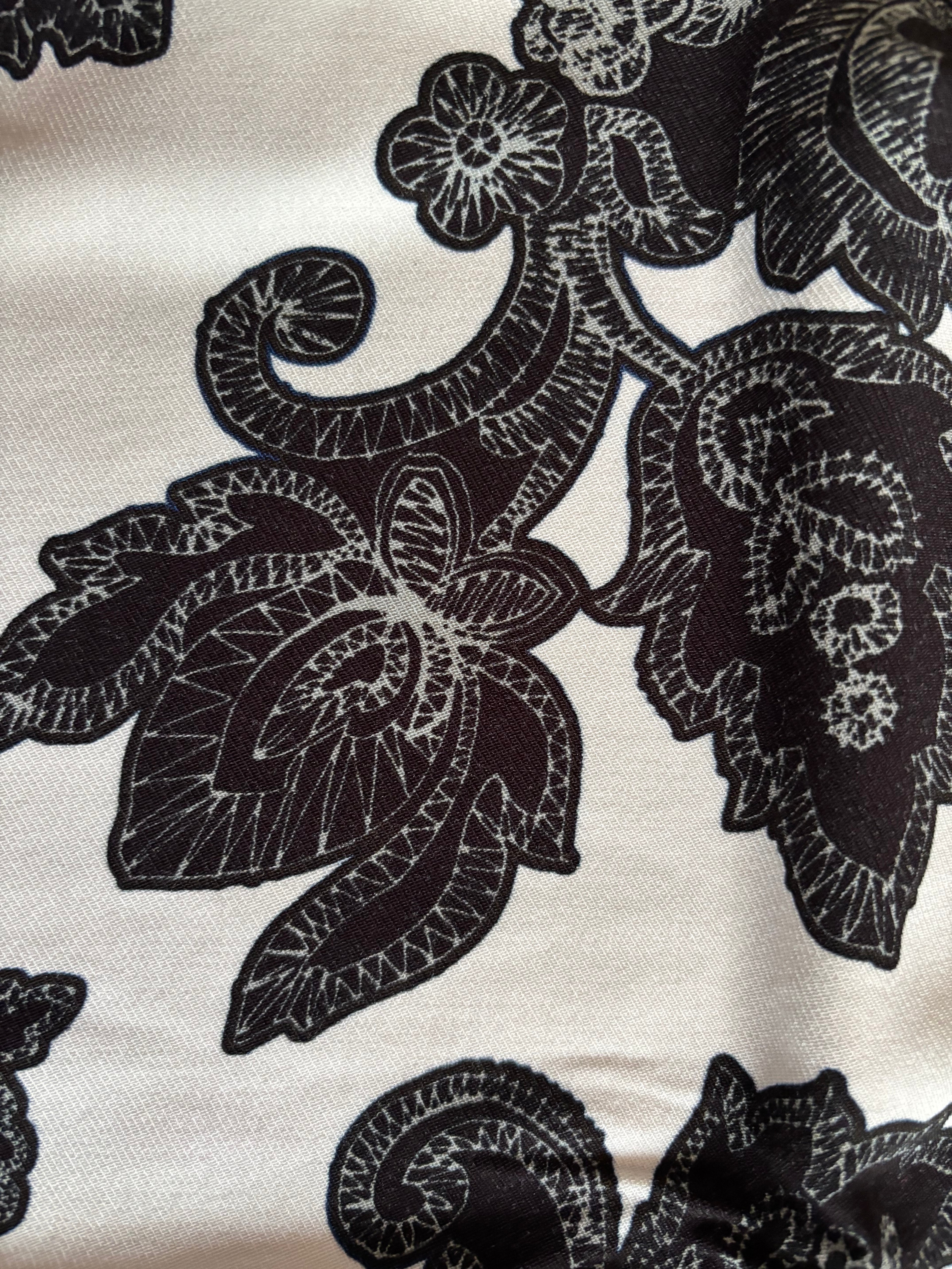 STRETCHY ORANGE FLORALS FROM NYC