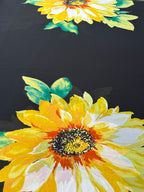 EXTRA LARGE YELLOW FLORALS ON BLACK CHIFFON