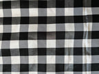 BLACK AND WHITE CHECK STRETCHY SILKY PRINT
