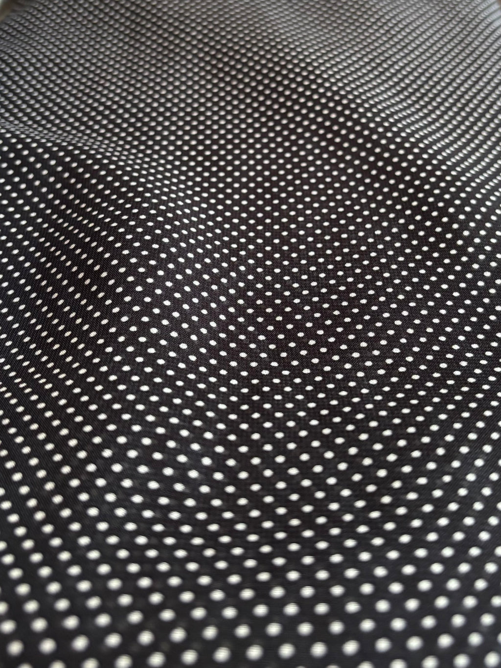BLACK AND WHITE POLKA DOT CHIFFON