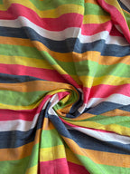 VINTAGE MULTI COLORED SILKY TYPE STRIPES
