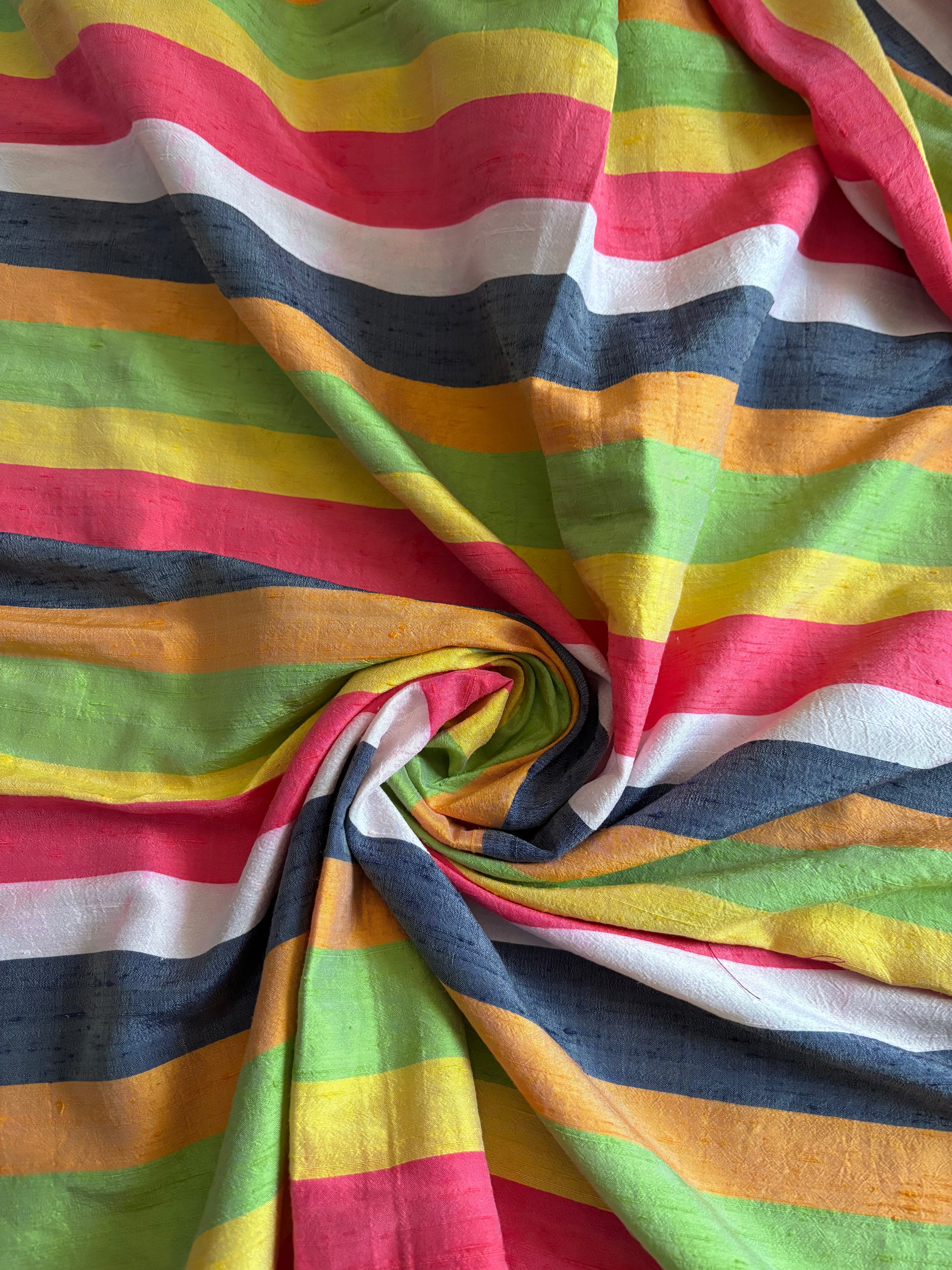 VINTAGE MULTI COLORED SILKY TYPE STRIPES