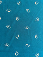 VINTAGE TEAL & WHITE TRIANGLE PRINT