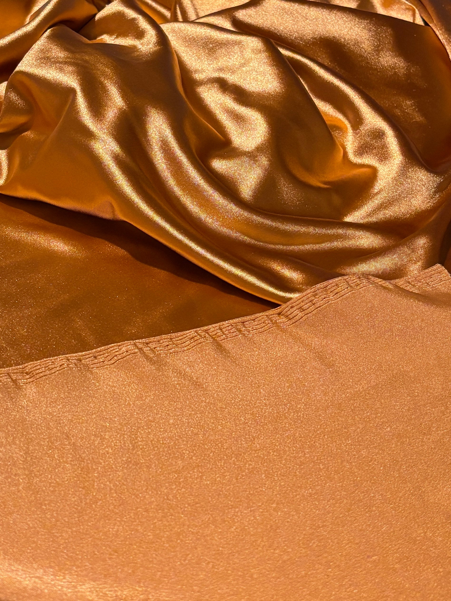 SHINY BRONZE STRETCH SATIN