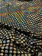 BLACK WITH IRIDESCENT CIRCLES ACTION KNIT