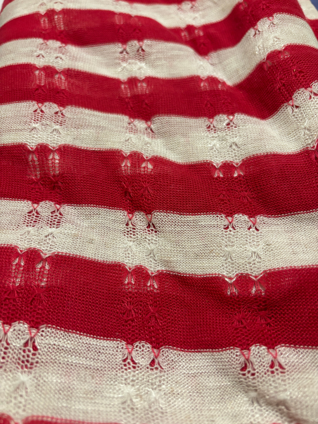 RED AND WHITE STIPES SWEATER KNIT