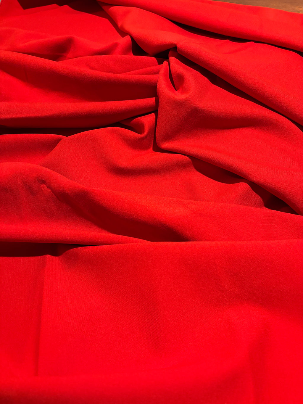 VINTAGE REDDISH ORANGE-ISH STRETCHY DOUBLE KNIT