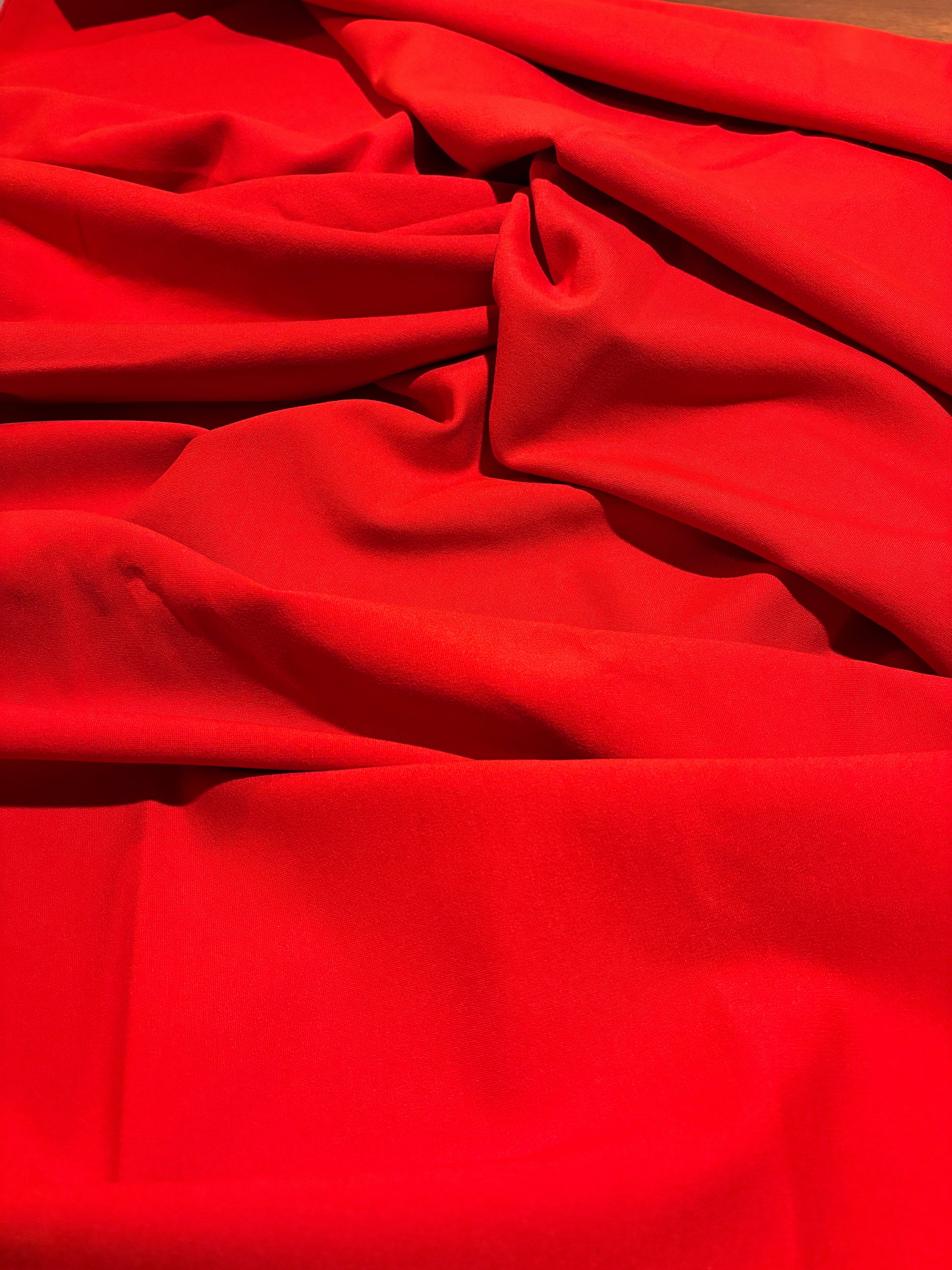 VINTAGE REDDISH ORANGE-ISH STRETCHY DOUBLE KNIT