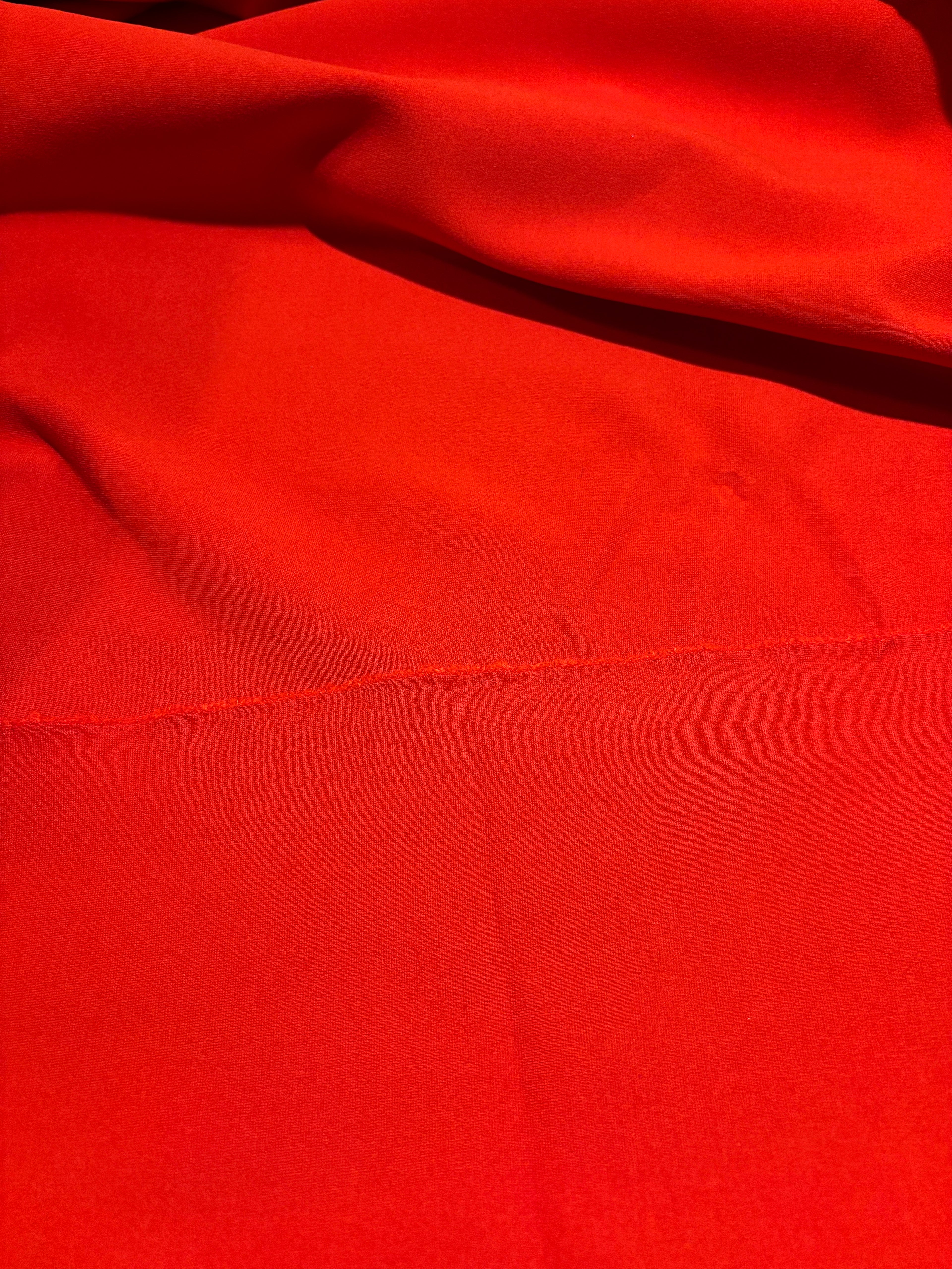 VINTAGE REDDISH ORANGE-ISH STRETCHY DOUBLE KNIT