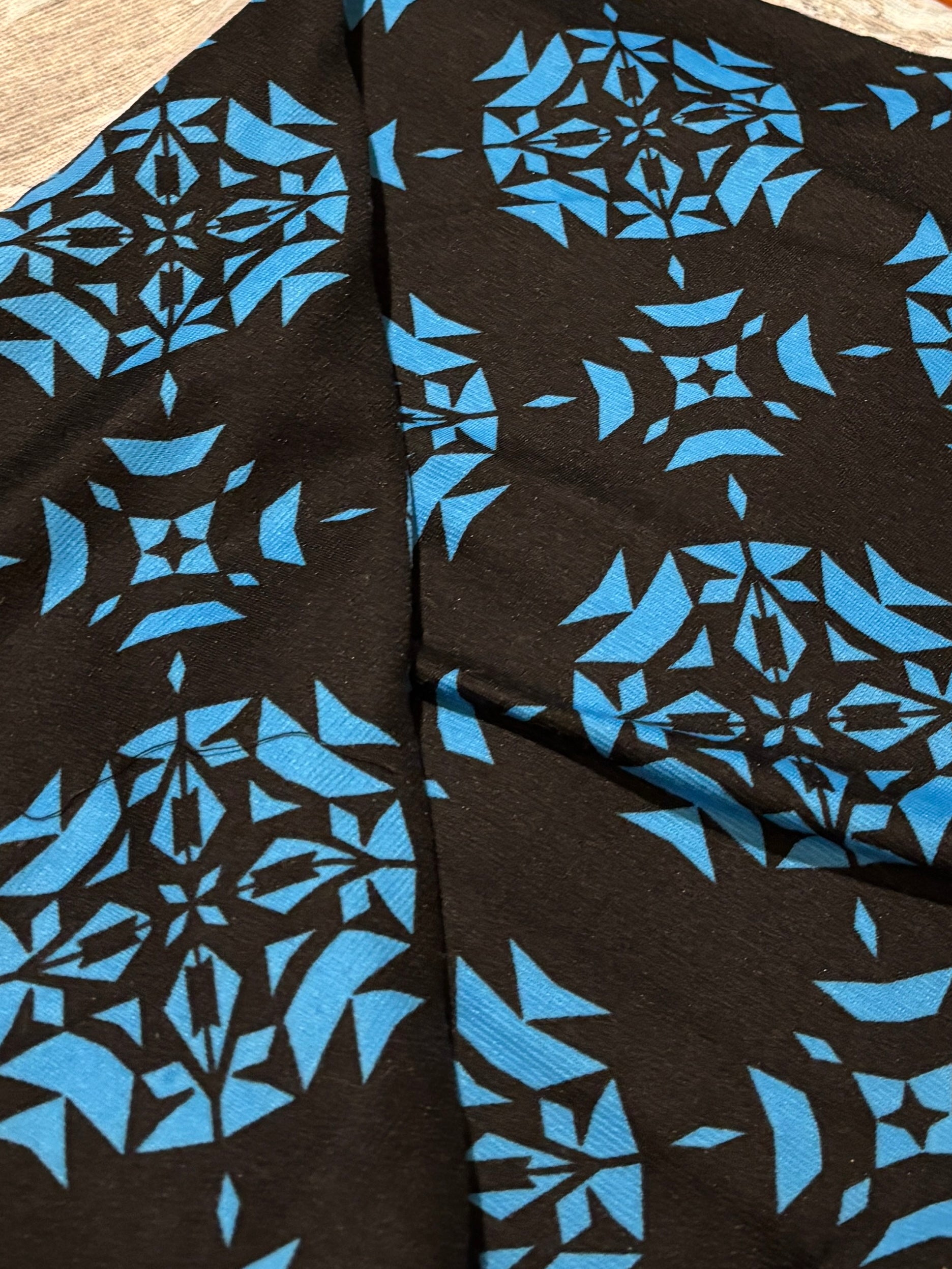 BLACK AND BLUE INTERLOCK KNIT