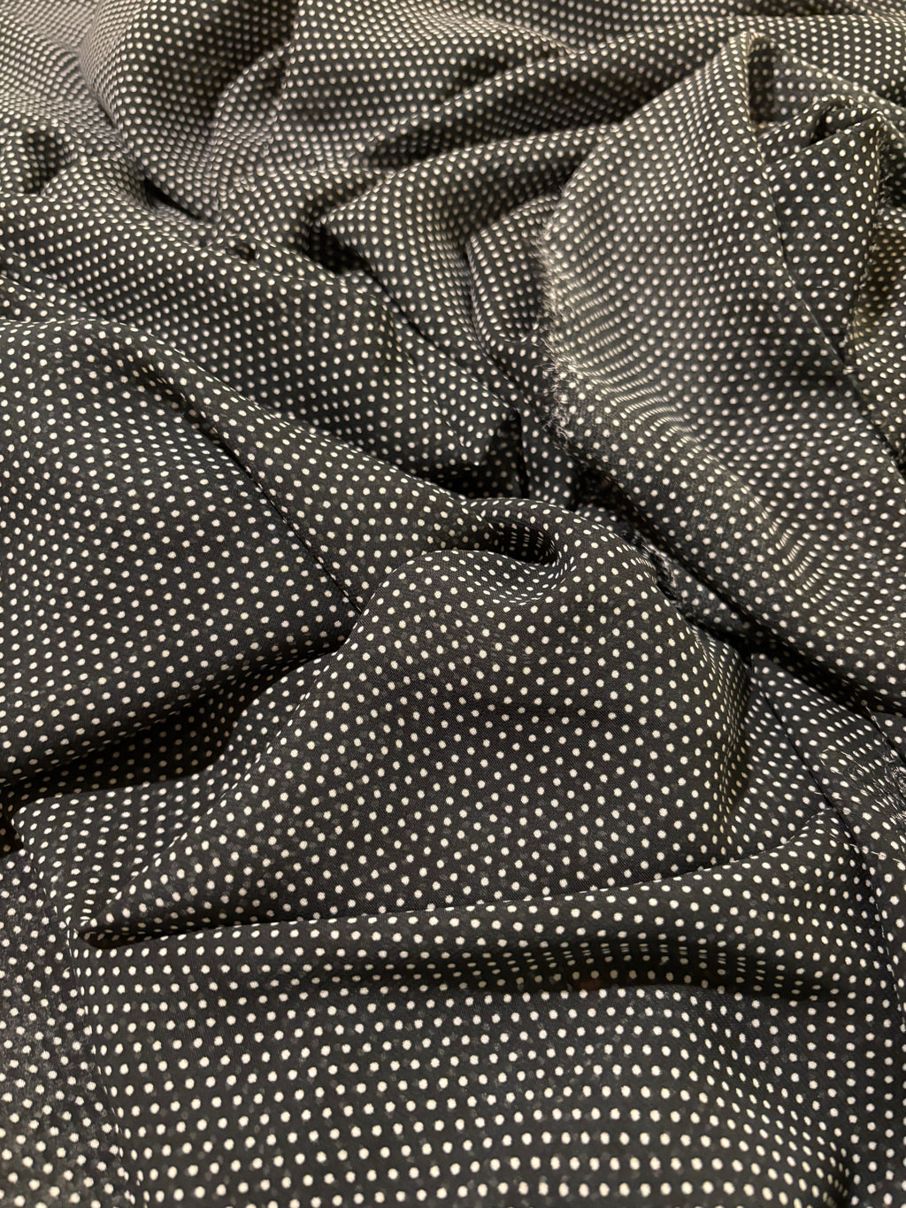 BLACK AND WHITE POLKA DOT CHIFFON