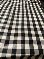 BLACK AND WHITE CHECK STRETCHY SILKY PRINT