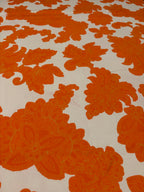 STRETCHY ORANGE FLORALS FROM NYC