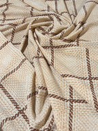 TAN AND BROWN CHAIN SQUARE CHARMEUSE