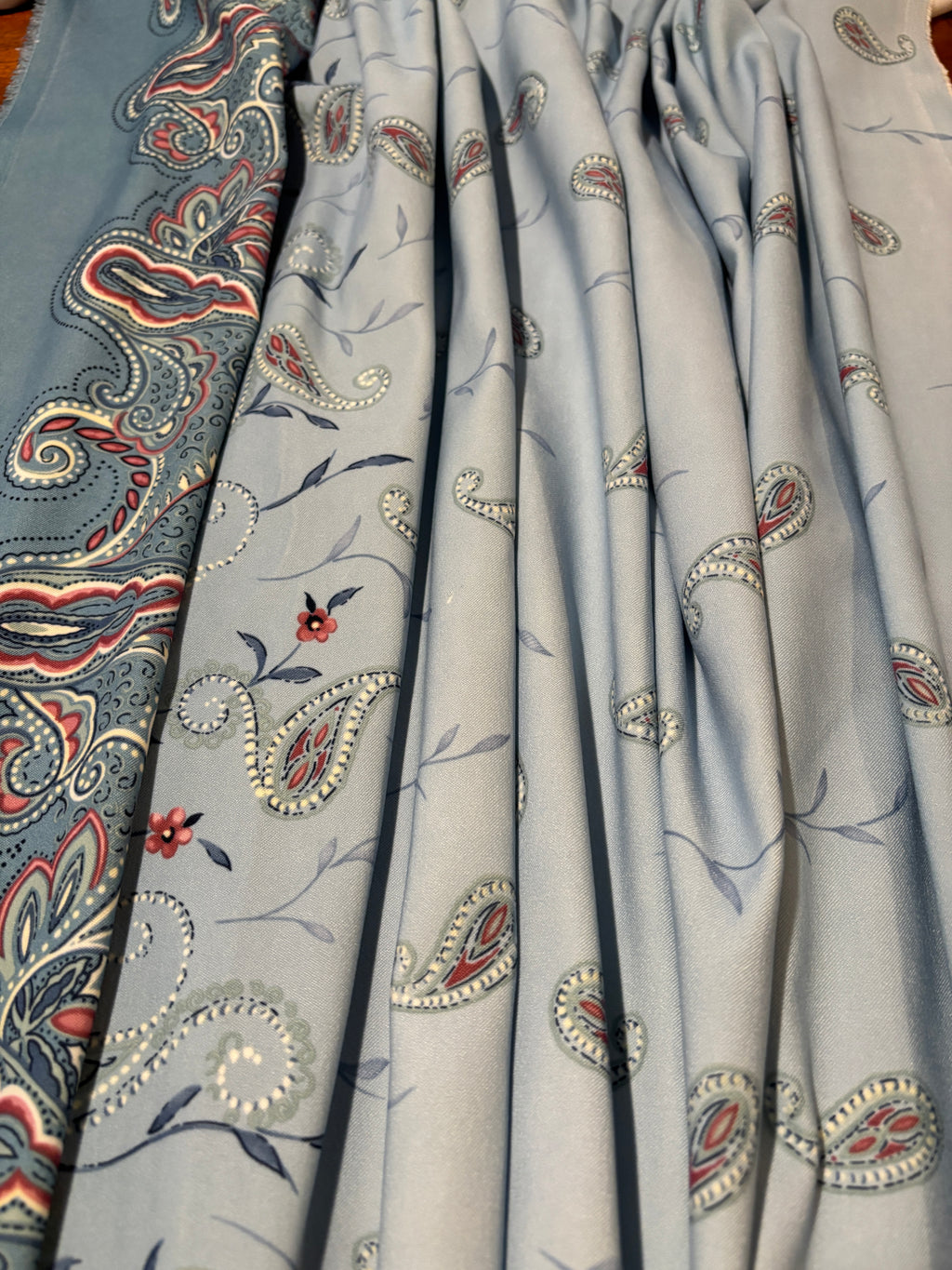 PAISLEY BORDER SILKY PRINT
