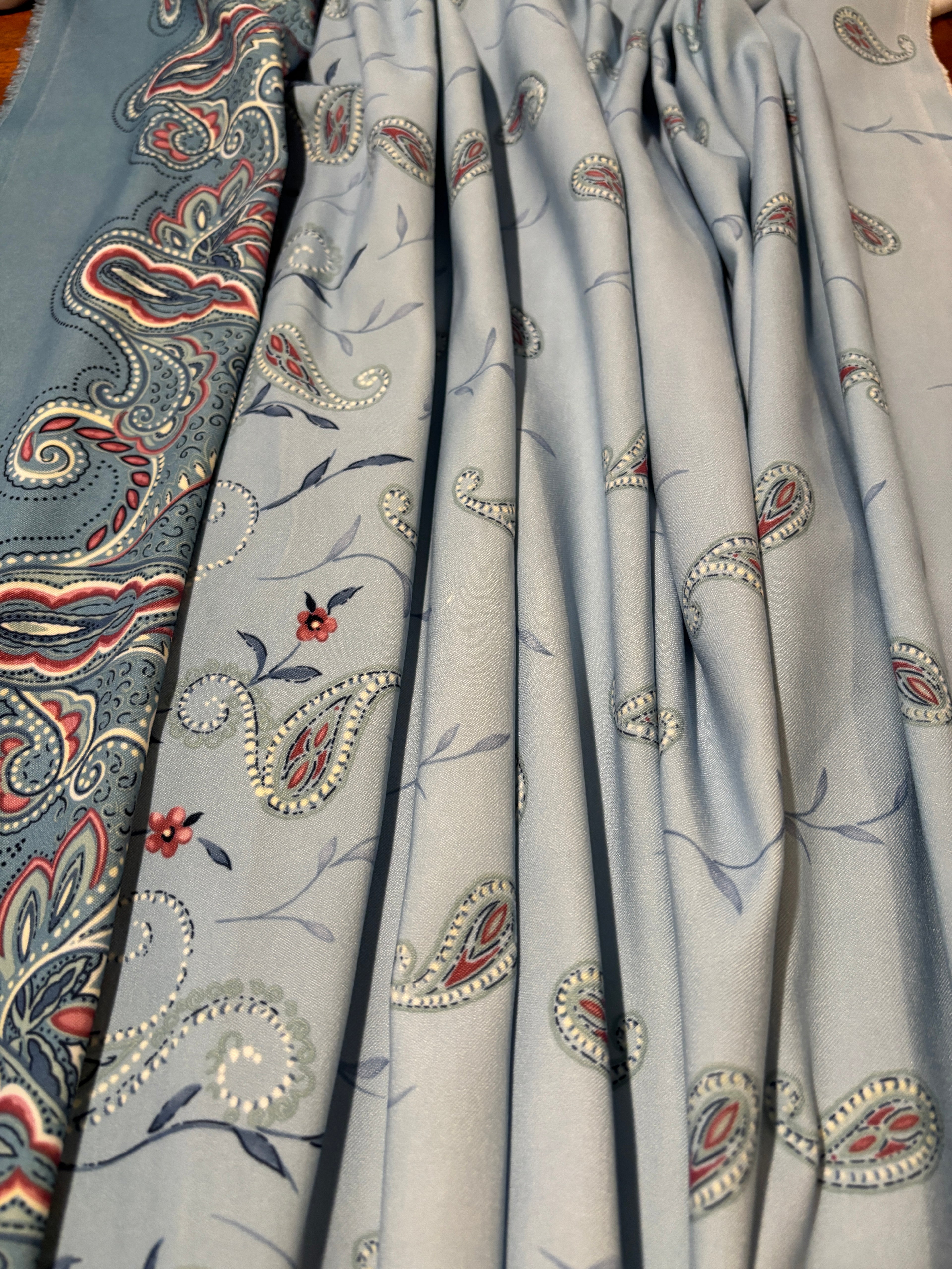 PAISLEY BORDER SILKY PRINT