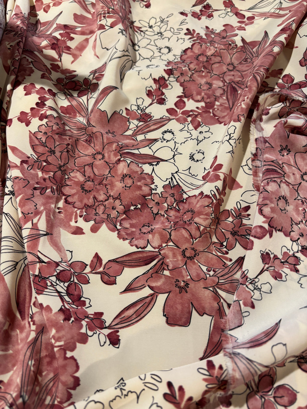 FLORAL STRETCHY CHARMEUSE