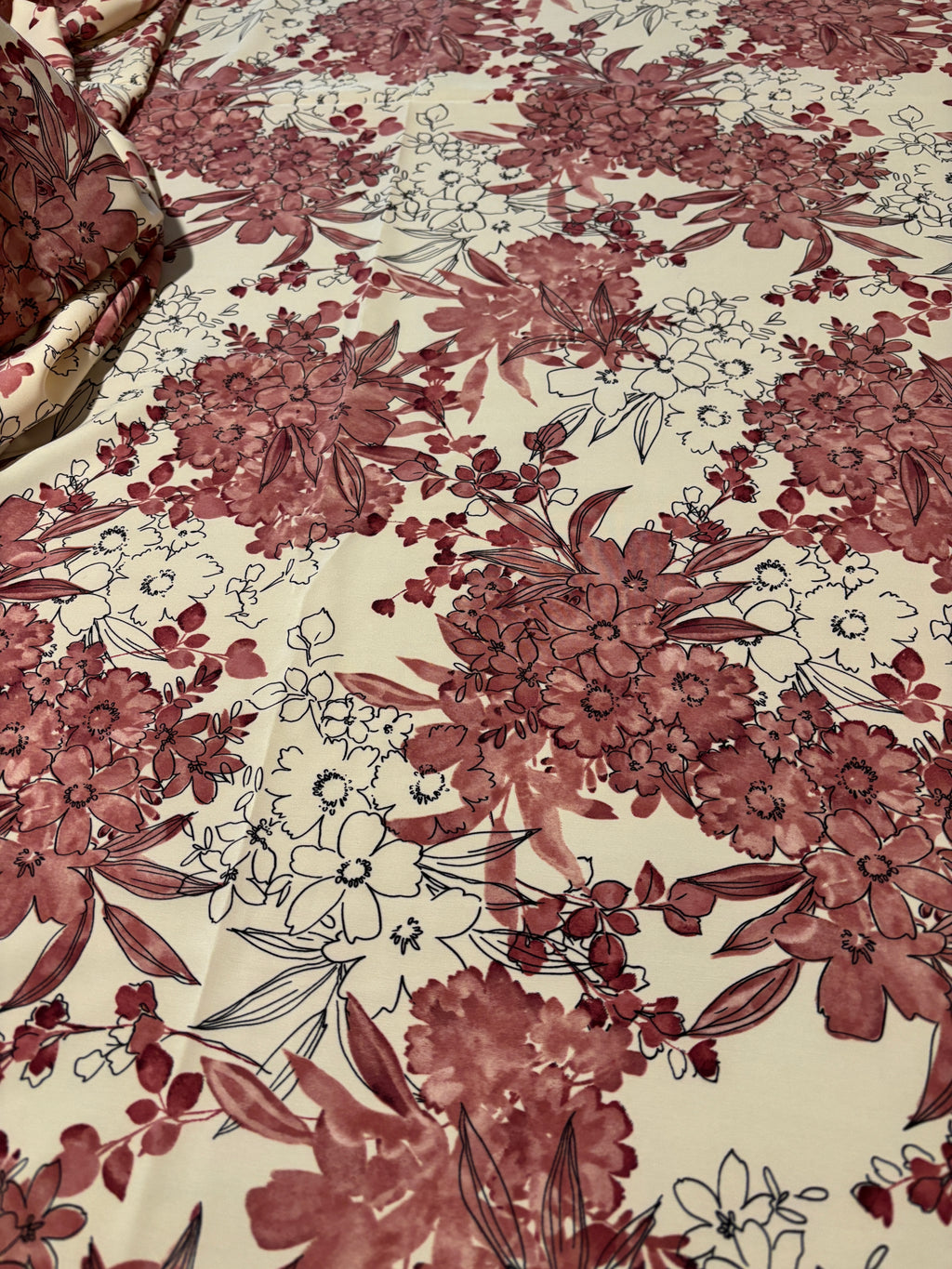 FLORAL STRETCHY CHARMEUSE