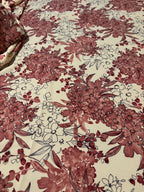 FLORAL STRETCHY CHARMEUSE