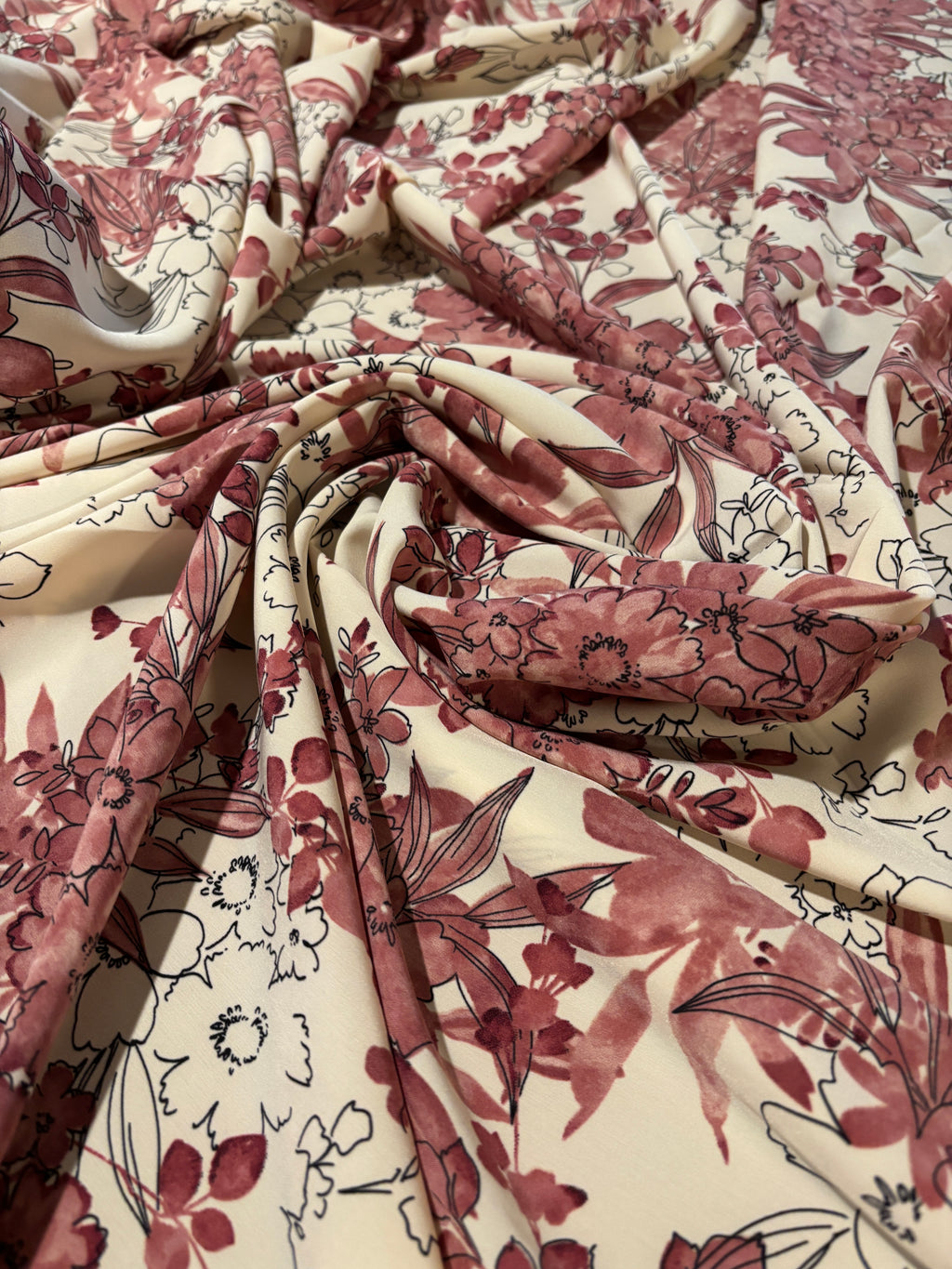 FLORAL STRETCHY CHARMEUSE