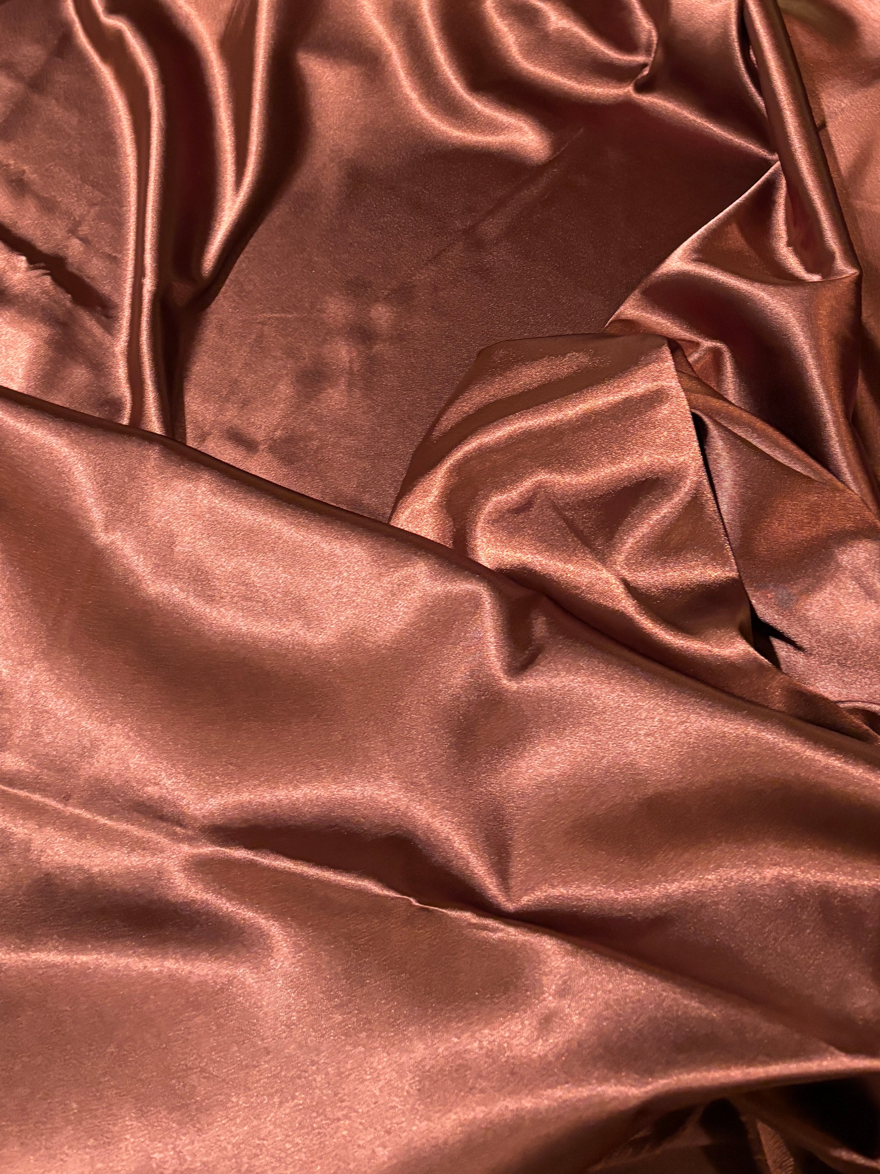 BROWN STRETCH SATIN