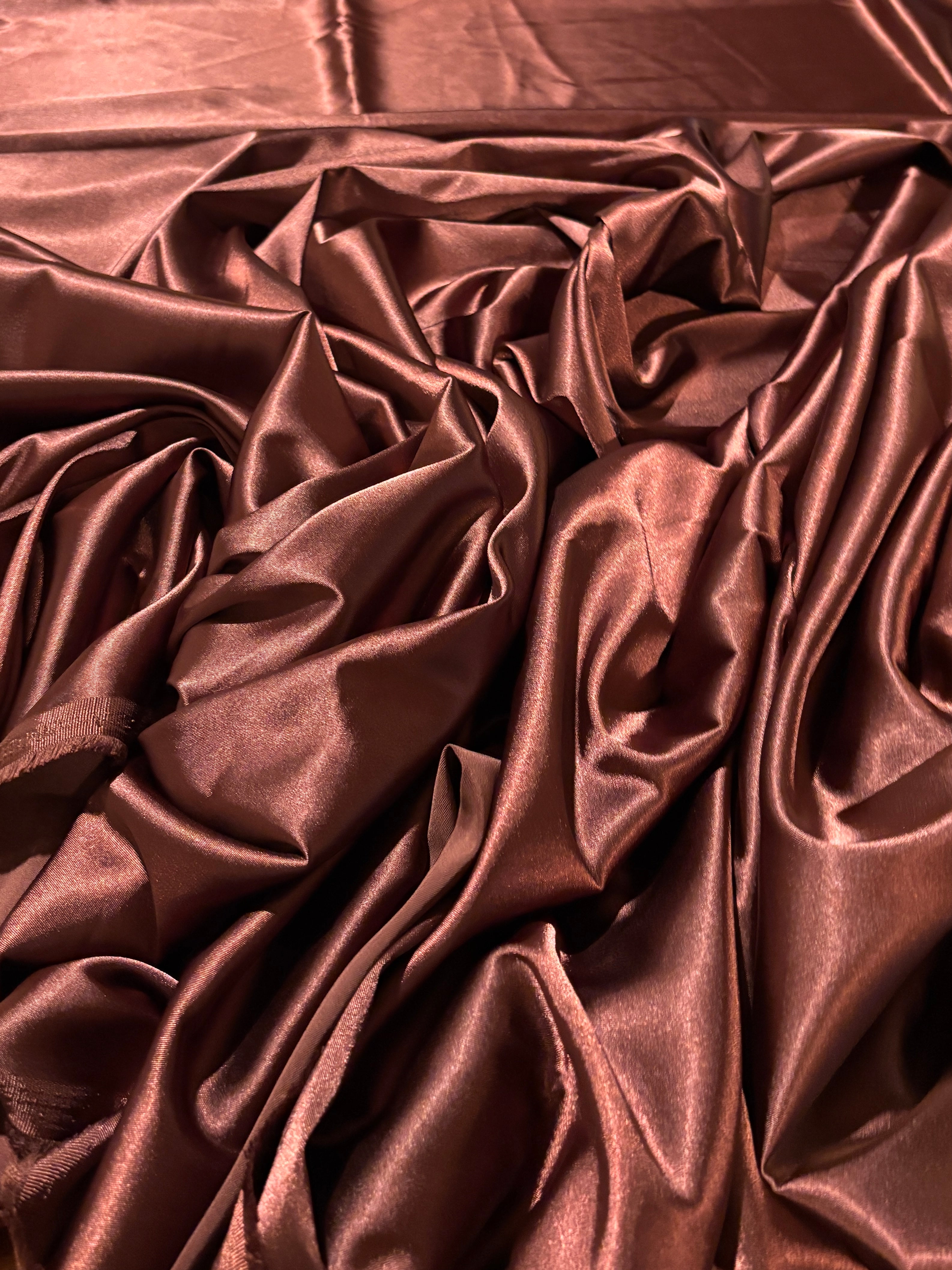 BROWN STRETCH SATIN