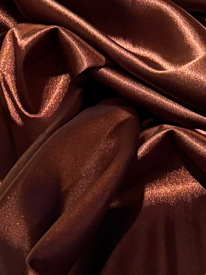BROWN STRETCH SATIN