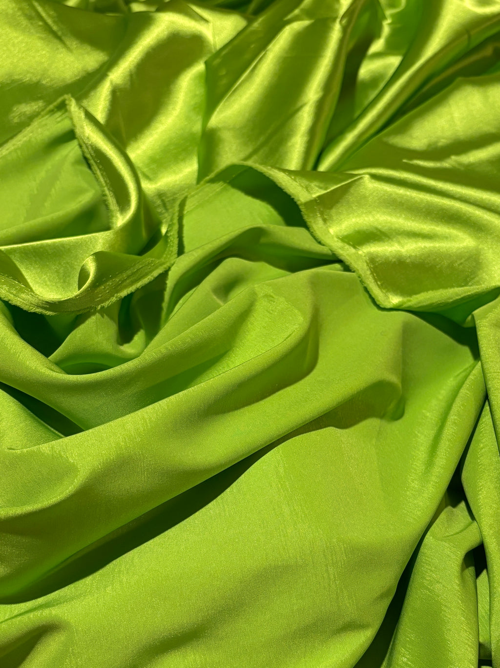 LIME GREEN STRETCH SATIN