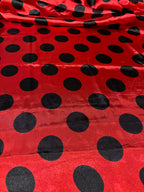 RED AND BLACK POLKA DOT SILKY PRINT