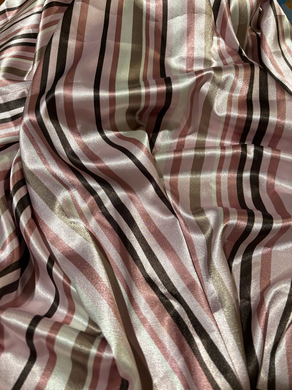 SILKY STRIPPED CHARMEUSE