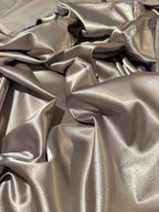 SOLID GRAY/SILVER STRETCH SATIN