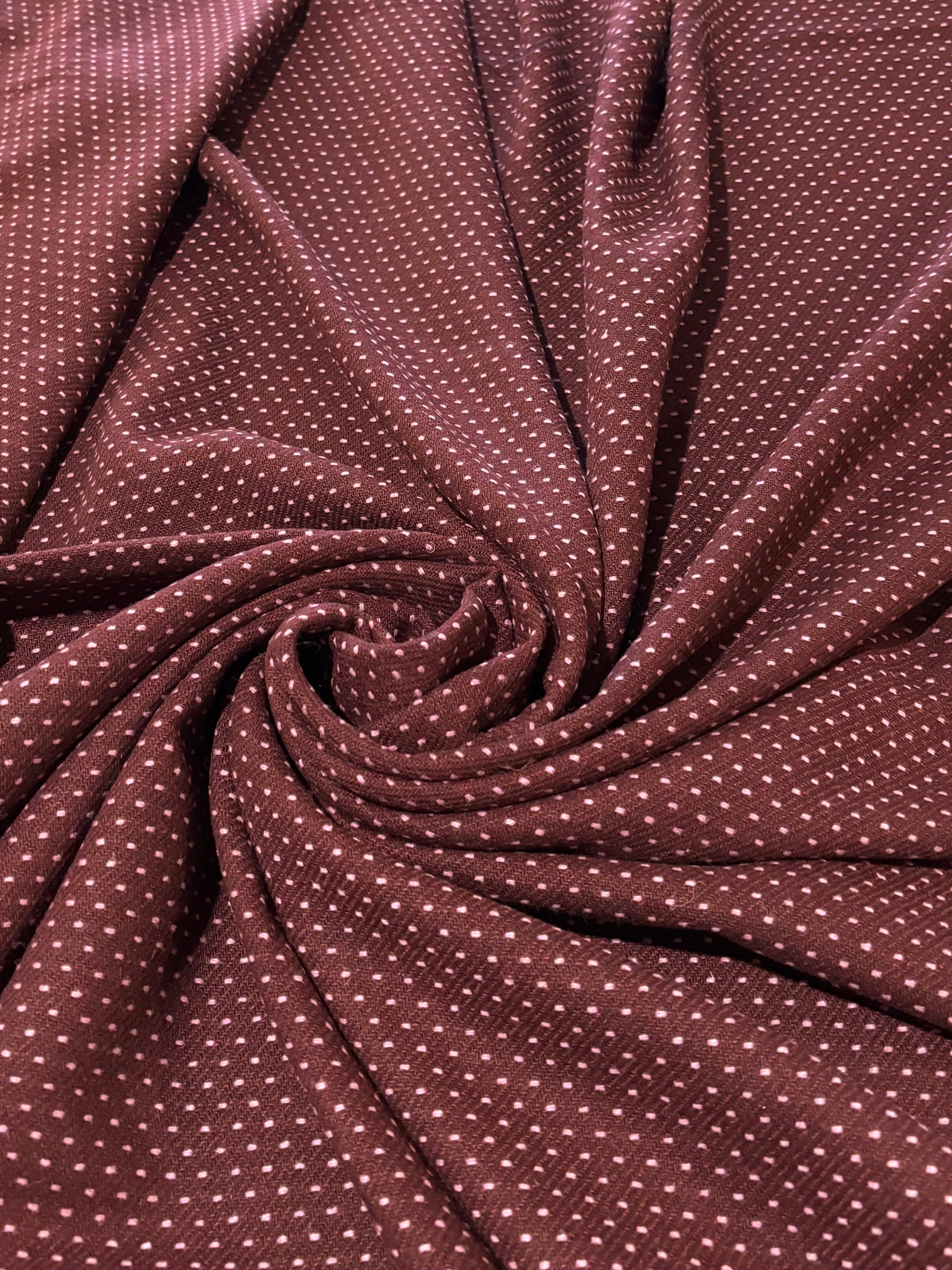 PLUM LAVENDER POLKA DOT WOOL BLEND